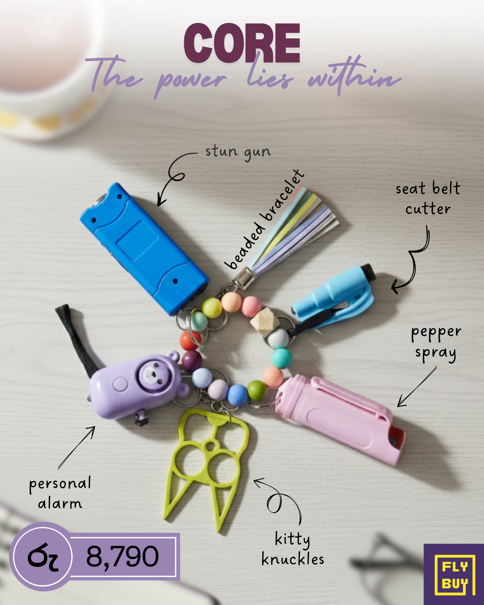 CORE Keychain Set - 6 in 1 Set ( Colours Can be Customised )